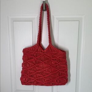 C&C California coral woven shoulder bag